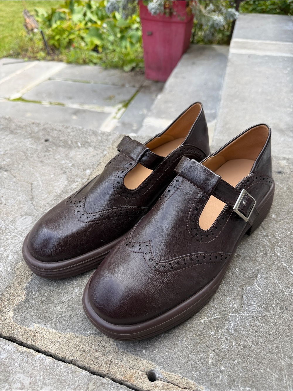 Women’s Dark Brown Leather Monk Strap Dress Shoes